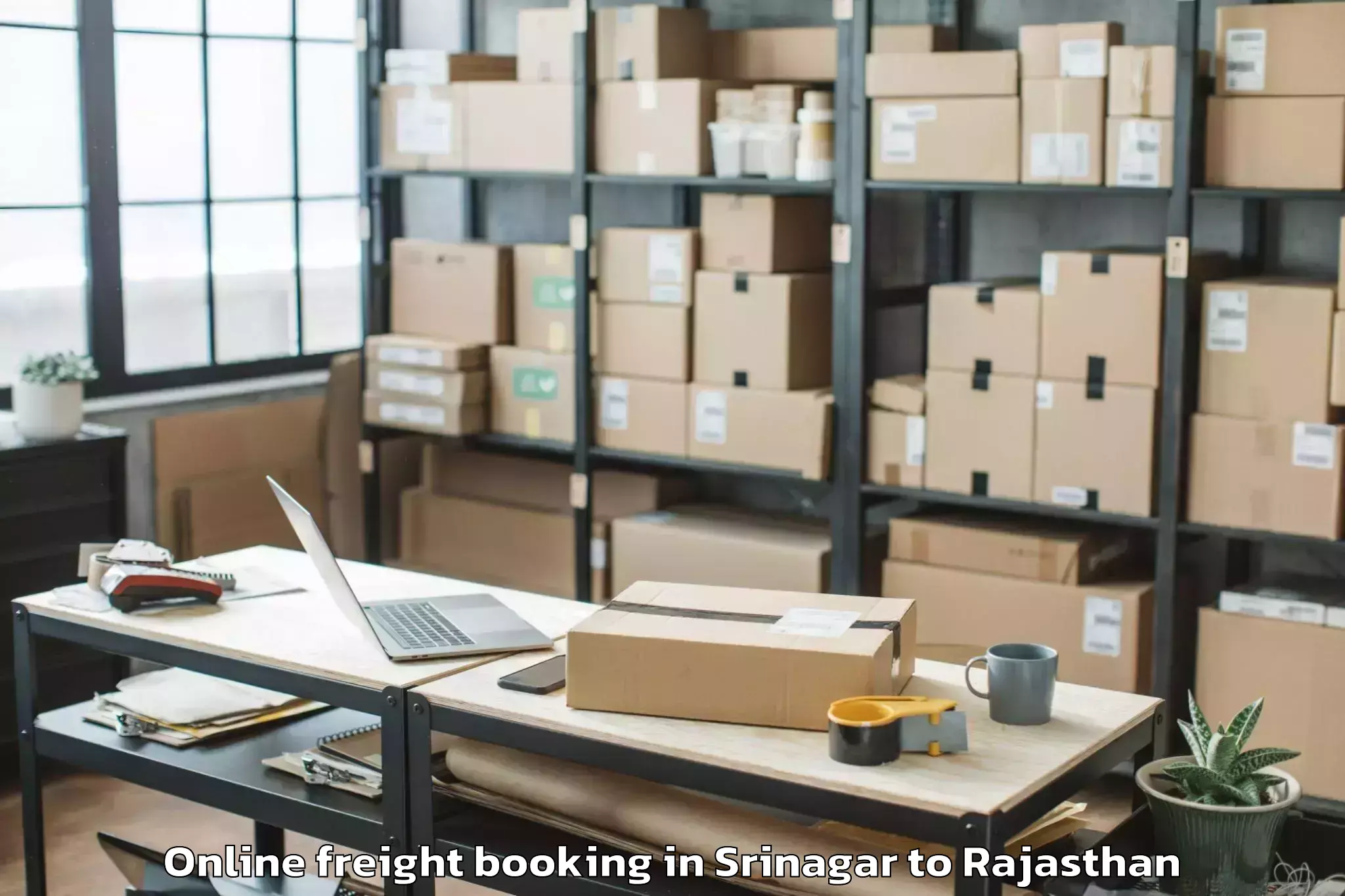 Book Srinagar to Aklera Online Freight Booking Online